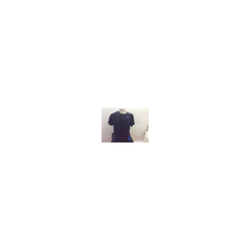 RUNNING TEE SHIRT BLACK-STRONG BLUE RUNNING TEE SHIRT BLACK-STRONG BLUE