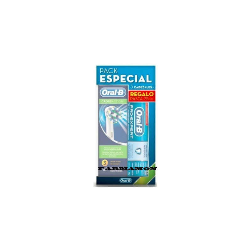 ORAL B RECAMB. CROSS ACTION 3 UD+PASTA 75ML ORAL B RECAMB. CROSS ACTION 3 UD+PASTA 75ML