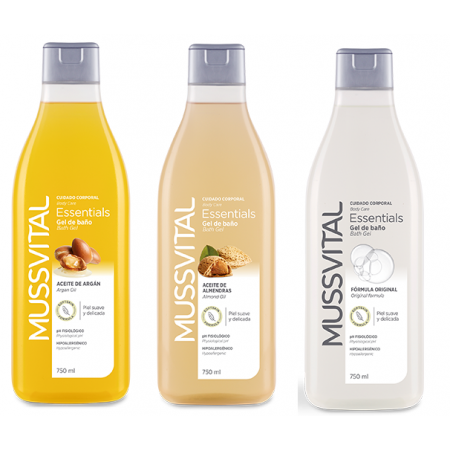 MUSSVITAL PACK 3 GELES ARGAN+ALMENDRAS+ORIGINAL